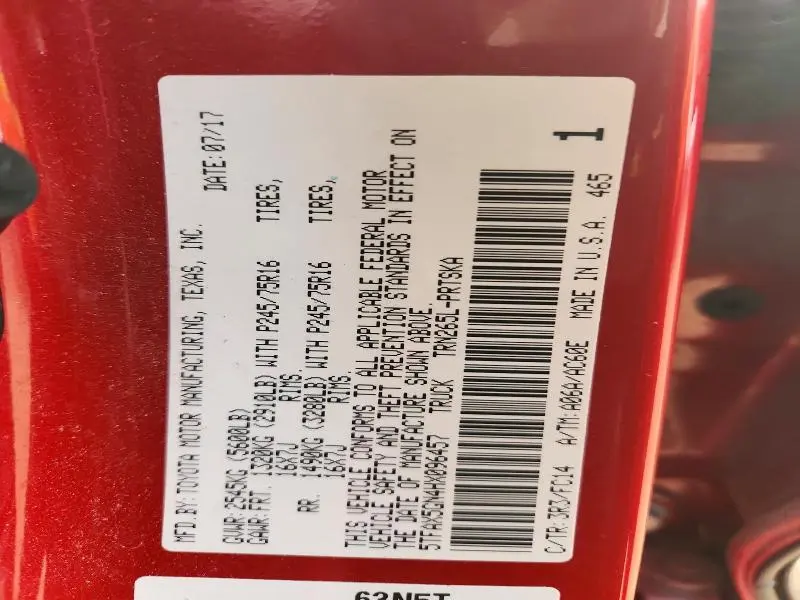 2017 TOYOTA TACOMA DOUBLE CAB  