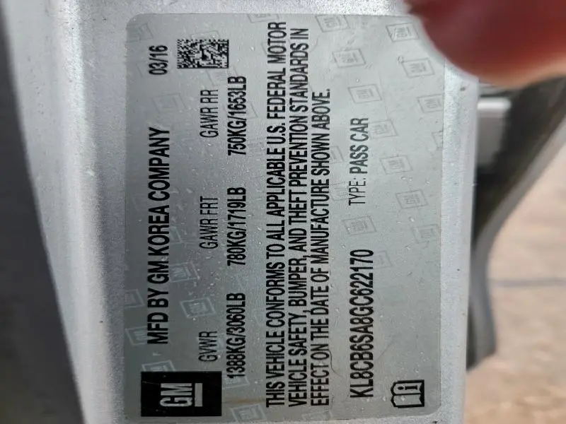 2016 CHEVROLET SPARK LS  