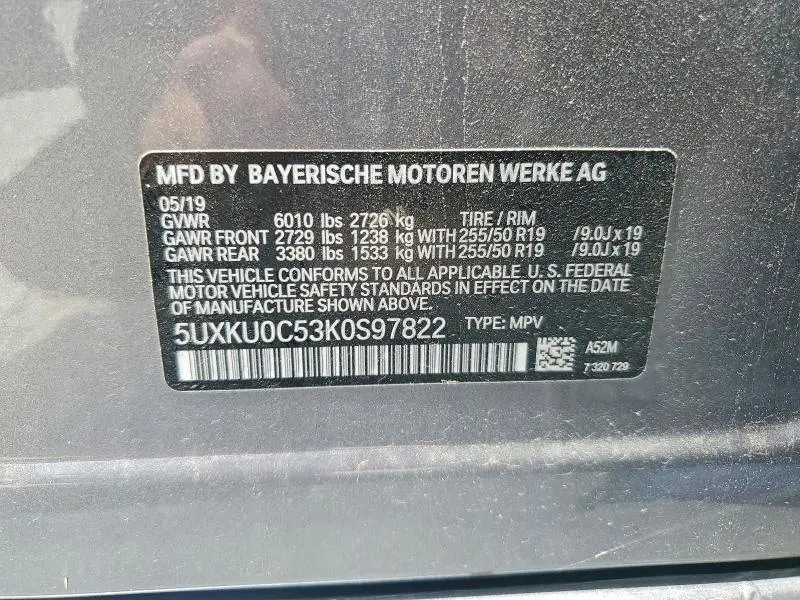 2019 BMW X6 SDRIVE35I  