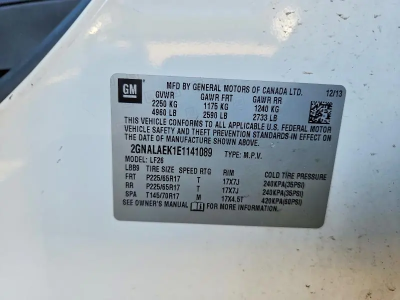 2014 CHEVROLET EQUINOX LS  