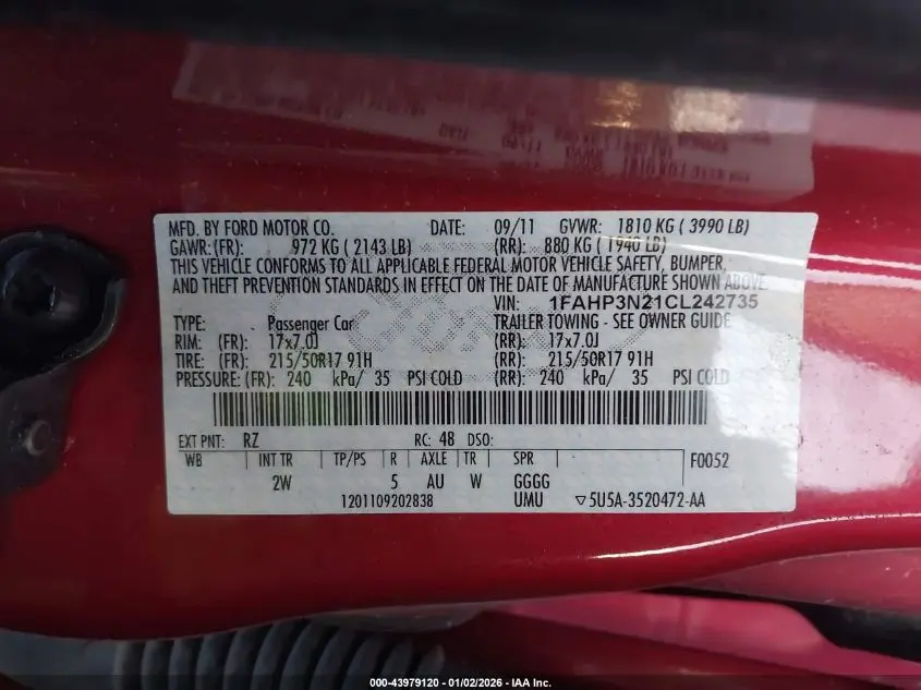 2012 FORD FOCUS TITANIUM