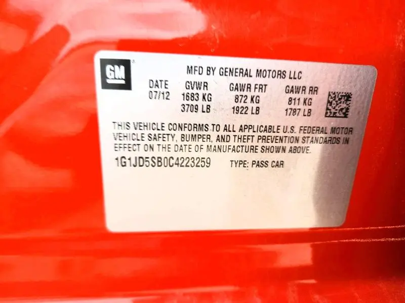 2012 CHEVROLET SONIC LT  