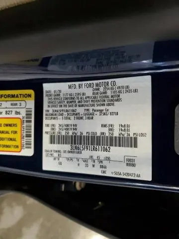 2020 LINCOLN MKZ RESERVE  