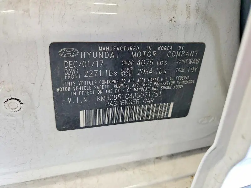 2018 HYUNDAI IONIQ LIMITED  
