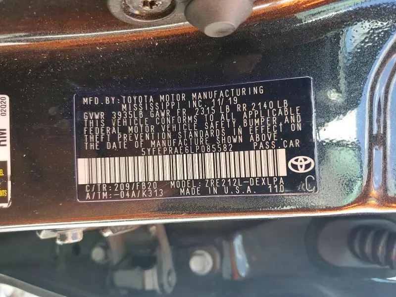 2020 TOYOTA COROLLA LE  