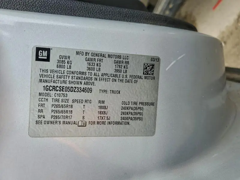 2013 CHEVROLET SILVERADO C1500 LT  