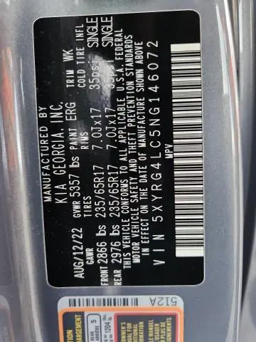 2022 KIA SORENTO LX  