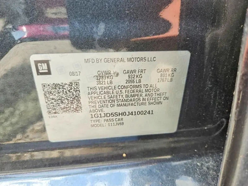 2018 CHEVROLET SONIC LT  