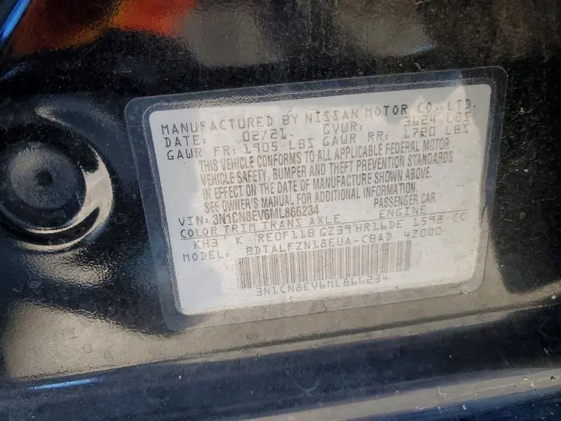 2021 NISSAN VERSA SV  
