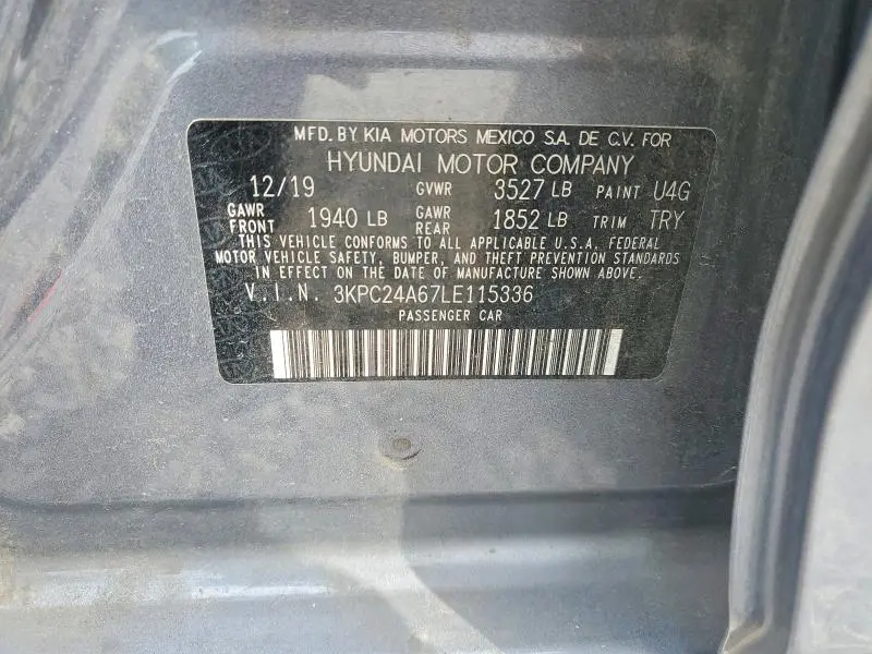 2020 HYUNDAI ACCENT SE  