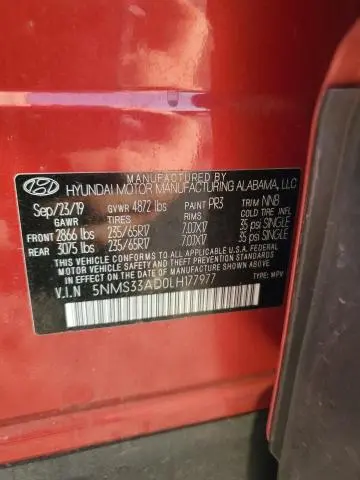 2020 HYUNDAI SANTA FE SEL  
