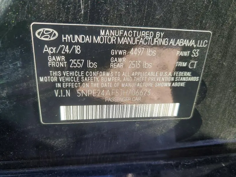 2018 HYUNDAI SONATA SE  
