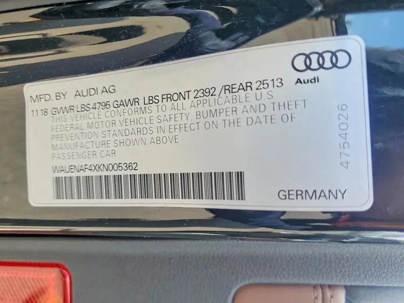 2019 AUDI A4 PREMIUM PLUS  