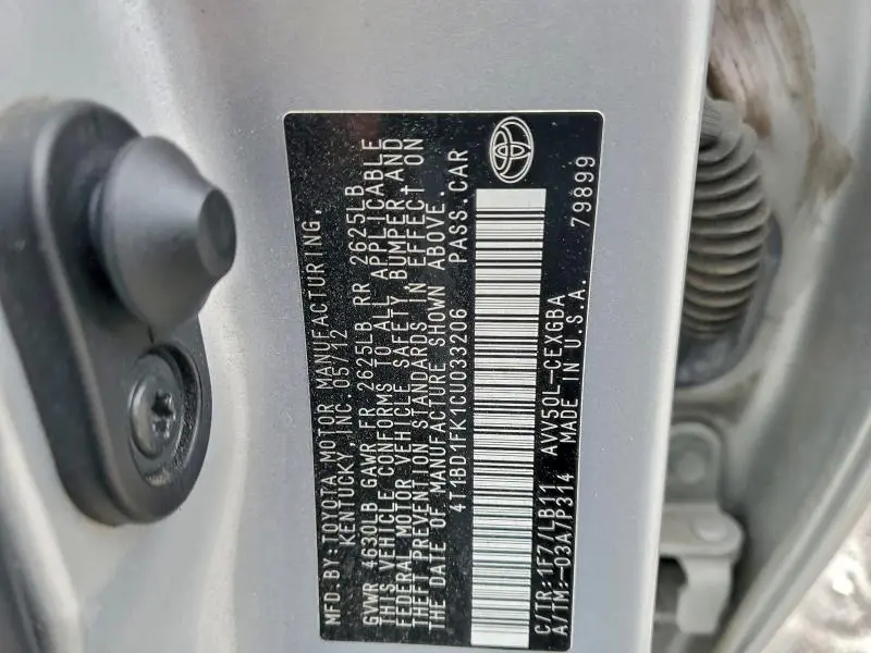 2012 TOYOTA CAMRY HYBRID  