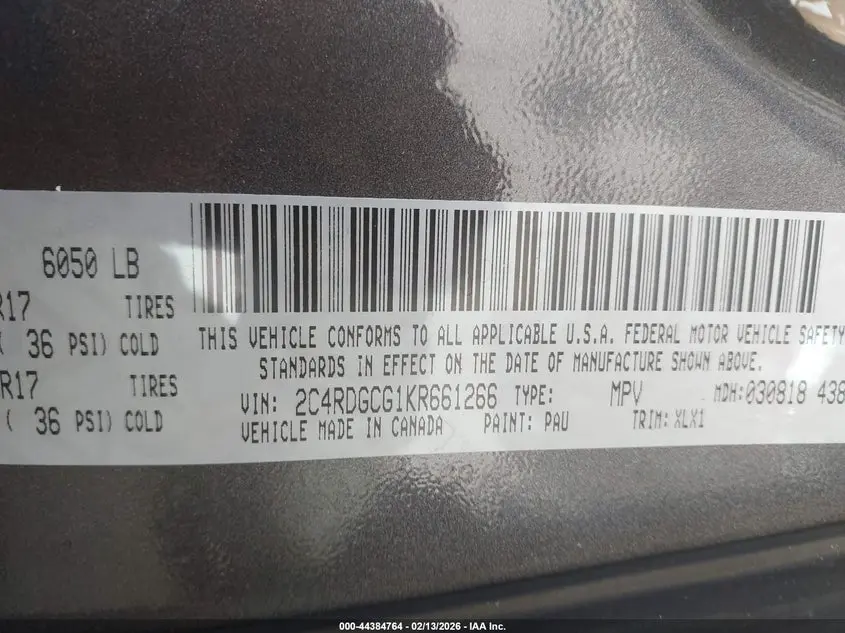 2019 DODGE GRAND CARAVAN SXT