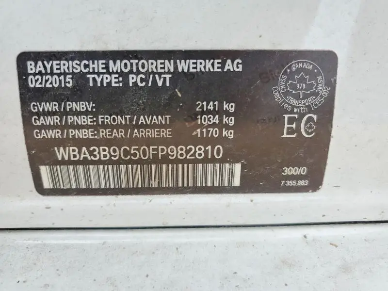 2015 BMW 335 XI  