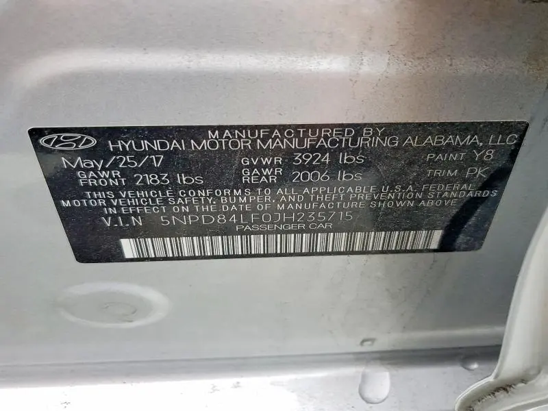 2018 HYUNDAI ELANTRA SEL  