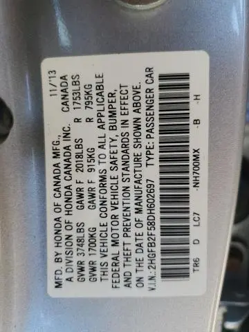 2013 HONDA CIVIC LX  