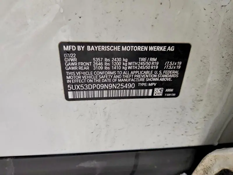 2022 BMW X3 XDRIVE30I  