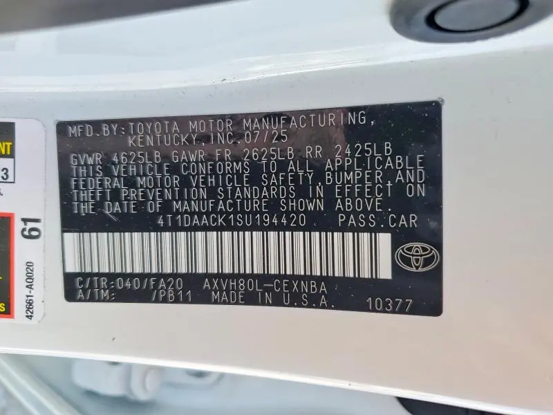 2025 TOYOTA CAMRY LE  