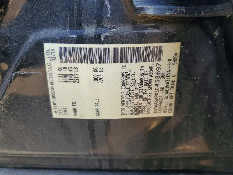 2014 NISSAN MAXIMA 3.5 SV  