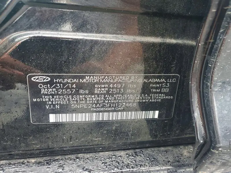 2015 HYUNDAI SONATA SE  