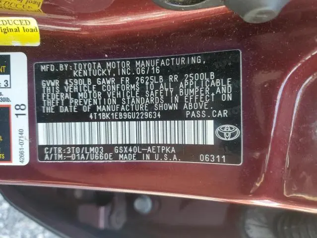 2016 TOYOTA AVALON XLE  