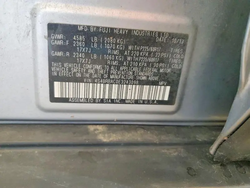 2014 SUBARU OUTBACK 2.5I  