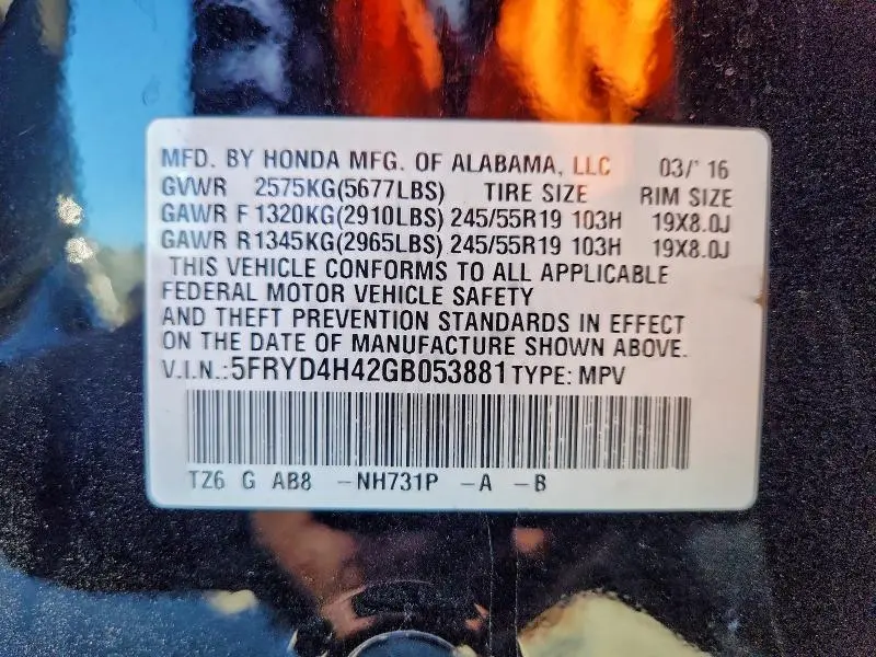 2016 ACURA MDX TECHNOLOGY  