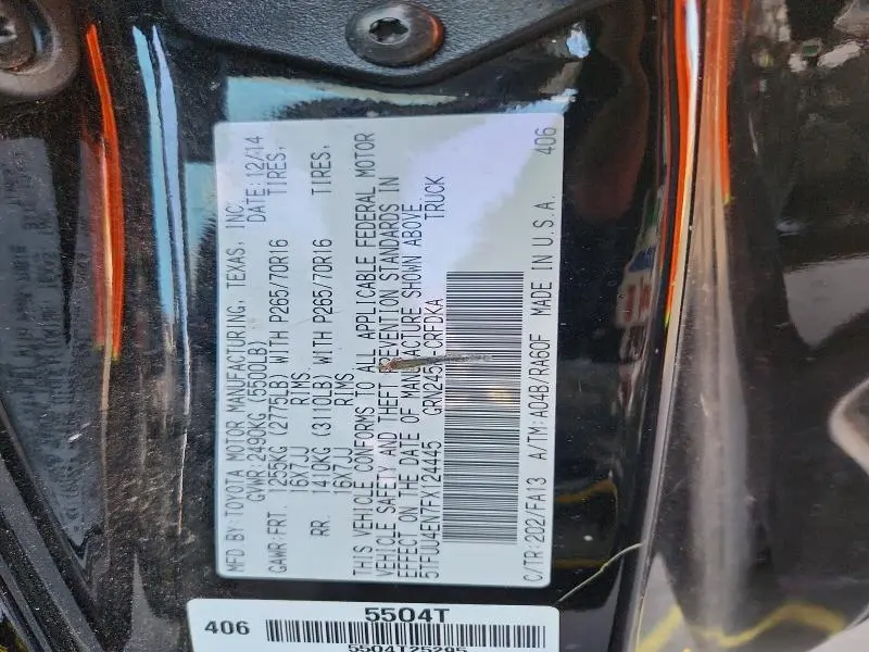 2015 TOYOTA TACOMA ACCESS CAB  