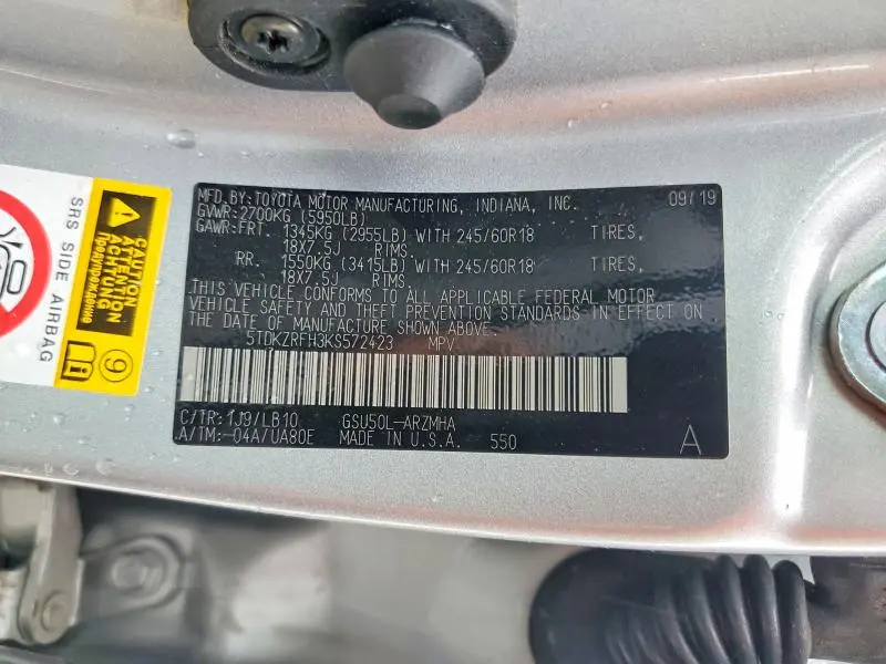 2019 TOYOTA HIGHLANDER XLE  
