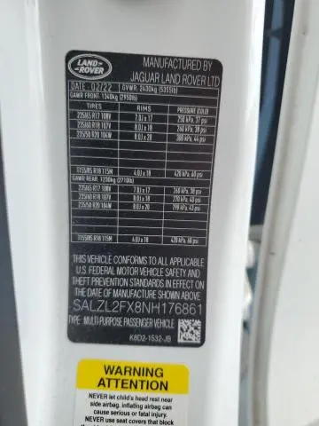 2022 LAND ROVER RANGE ROVER EVOQUE R-DYNAMIC SE  