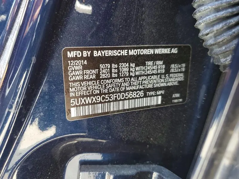 2015 BMW X3 XDRIVE28I  