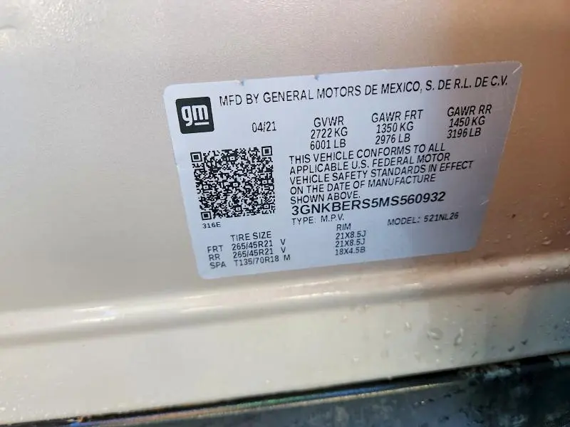 2021 CHEVROLET BLAZER RS  