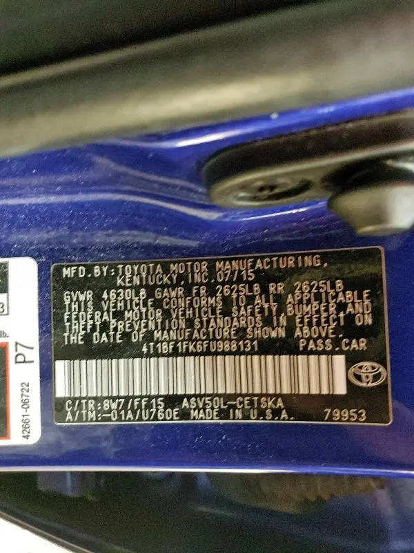 2015 TOYOTA CAMRY LE  