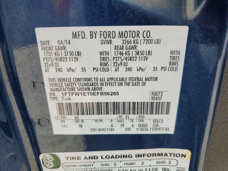 2014 FORD F150 SUPERCREW  