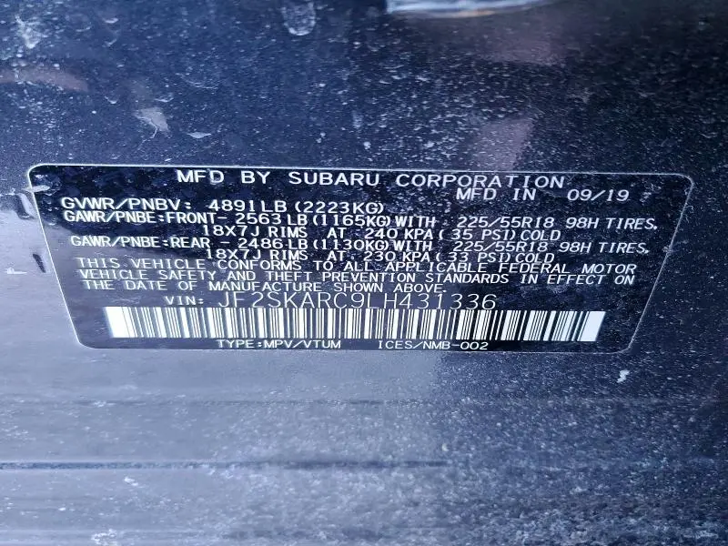 2020 SUBARU FORESTER SPORT  