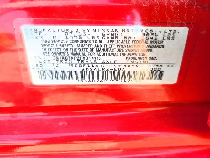 2015 NISSAN SENTRA SR  