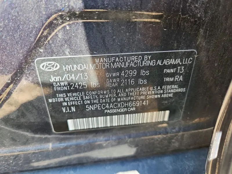 2013 HYUNDAI SONATA SE  