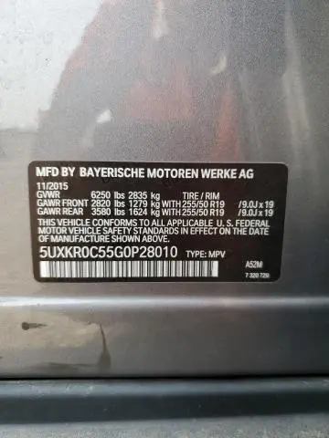 2016 BMW X5 XDRIVE35I  