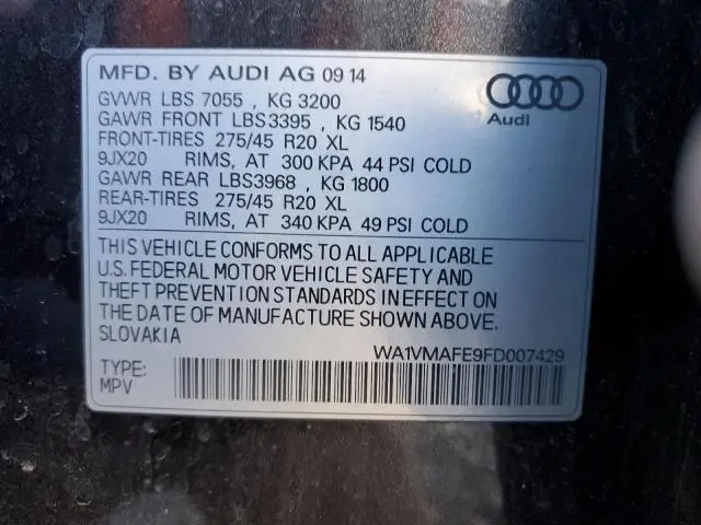 2015 AUDI Q7 TDI PRESTIGE