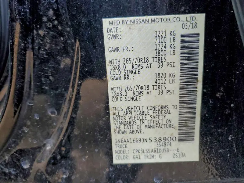 2018 NISSAN TITAN SV  