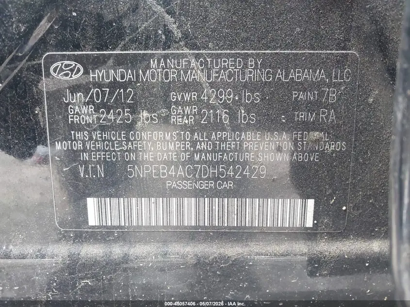 2013 HYUNDAI SONATA GLS