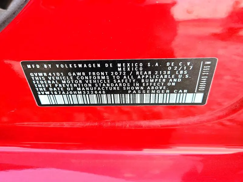 2017 VOLKSWAGEN JETTA S  