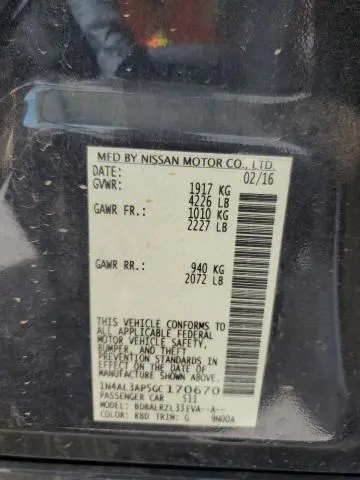 2016 NISSAN ALTIMA 2.5  