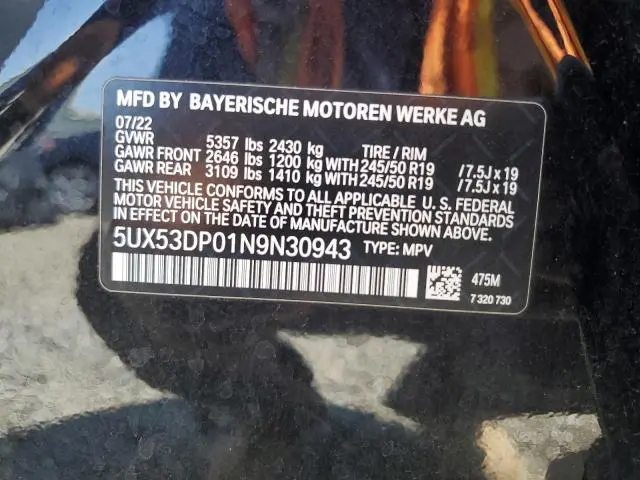 2022 BMW X3 XDRIVE30I  