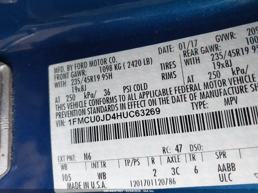 2017 FORD ESCAPE TITANIUM