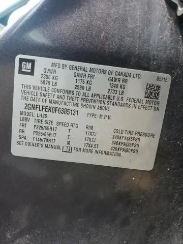 2015 CHEVROLET EQUINOX LT  