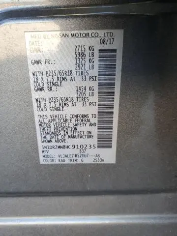 2017 NISSAN PATHFINDER S  