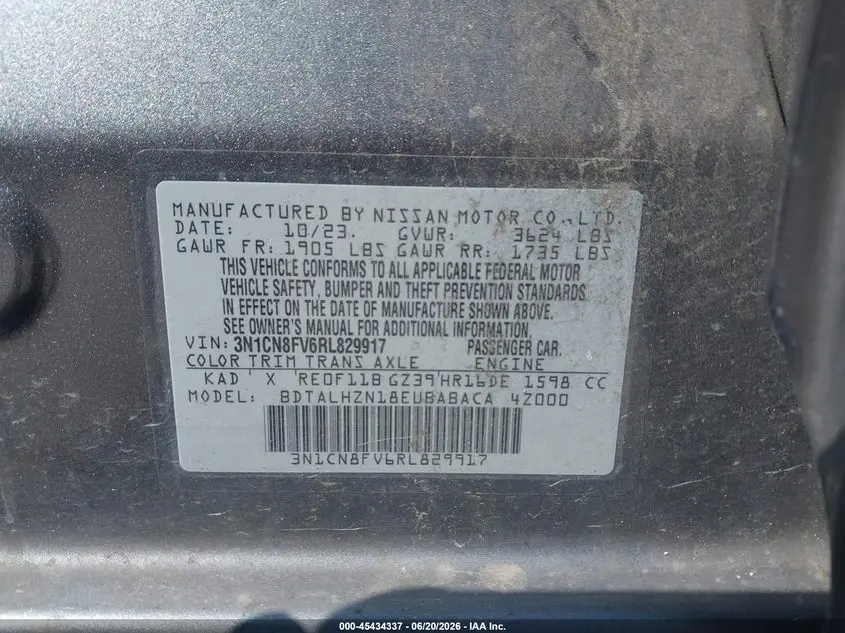 2024 NISSAN VERSA 1.6 SR